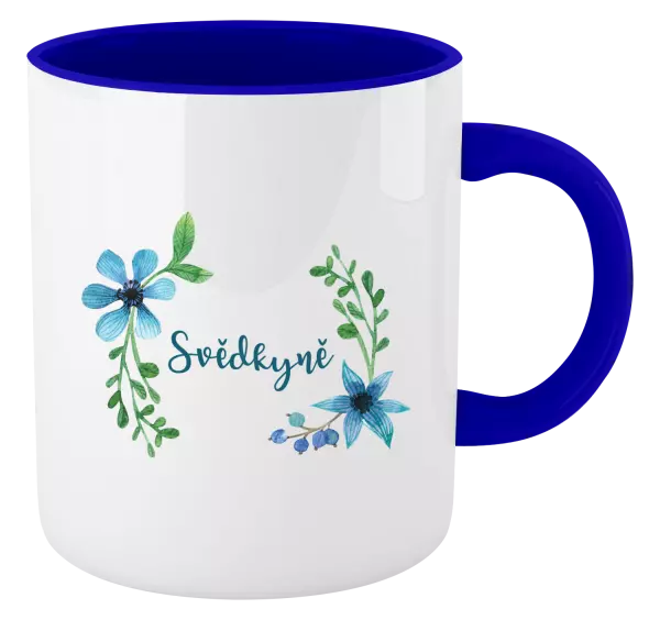 Hrnek Svědkyně - modré květiny