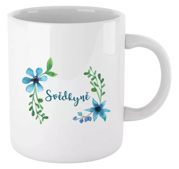 Hrnek Svědkyně - modré květiny