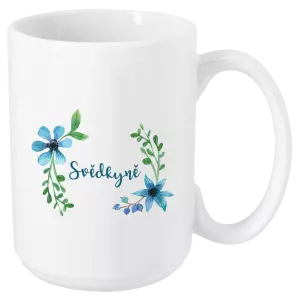 Hrnek Svědkyně - modré květiny