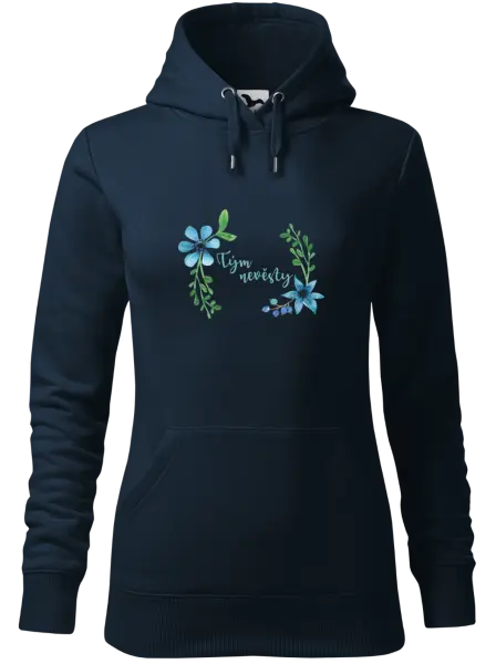 Dámská mikina Tým nevěsty - modré květiny
