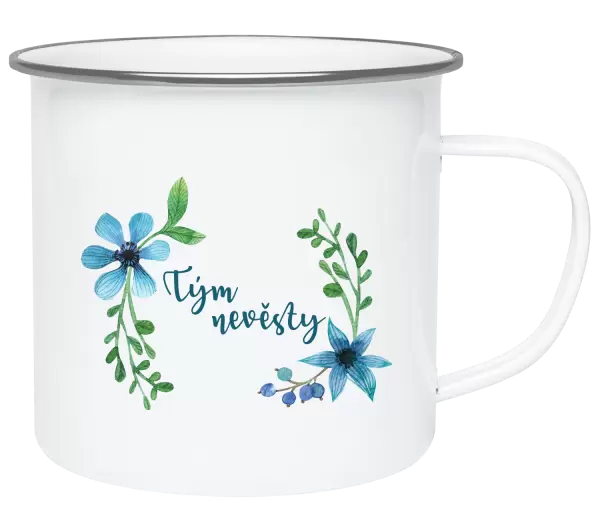 Plecháček Tým nevěsty - modré květiny