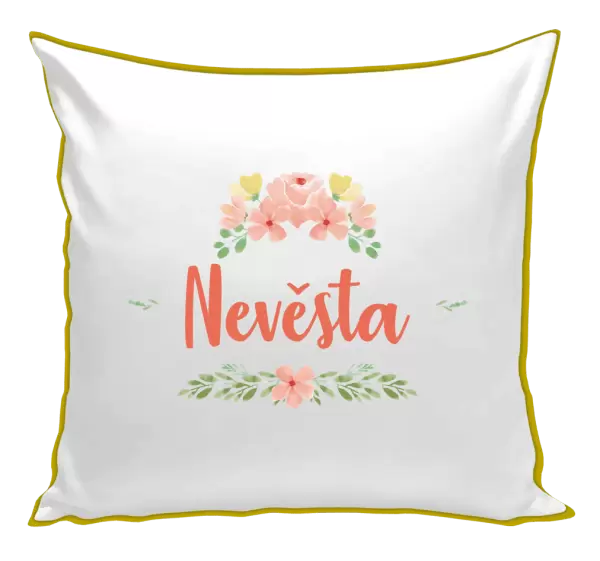 Polštář Nevěsta - oranžové květiny
