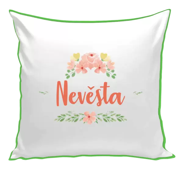 Polštář Nevěsta - oranžové květiny