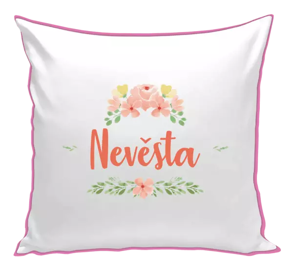 Polštář Nevěsta - oranžové květiny