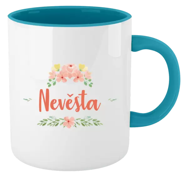 Hrnek Nevěsta - oranžové květiny