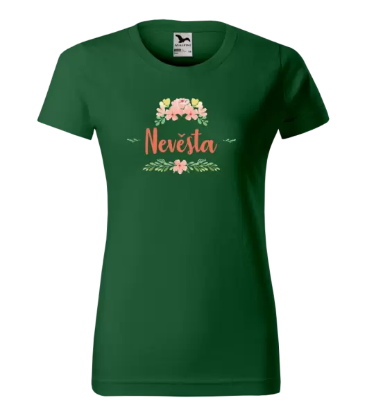 Dámské tričko Nevěsta - oranžové květiny