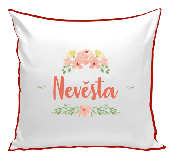 Polštář Nevěsta - oranžové květiny