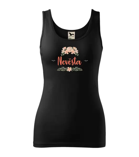 Dámské svatební tílko Nevěsta - oranžové květiny