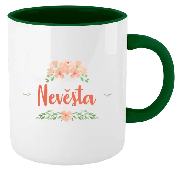 Hrnek Nevěsta - oranžové květiny