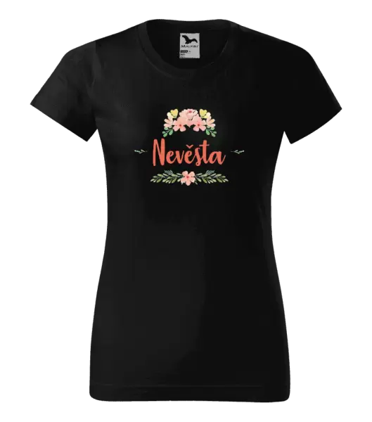Dámské tričko Nevěsta - oranžové květiny