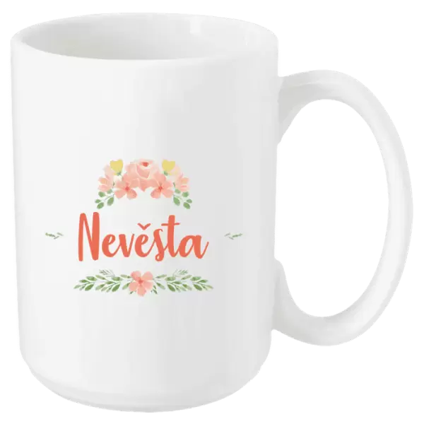 Hrnek Nevěsta - oranžové květiny