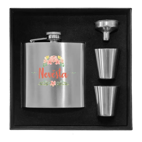 Placatka v krabičce Nevěsta - oranžové květiny