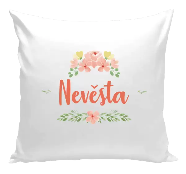 Polštář Nevěsta - oranžové květiny