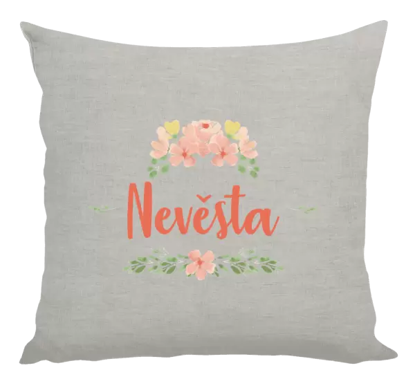 Polštář Nevěsta - oranžové květiny