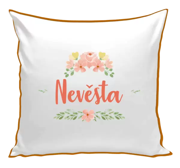 Polštář Nevěsta - oranžové květiny