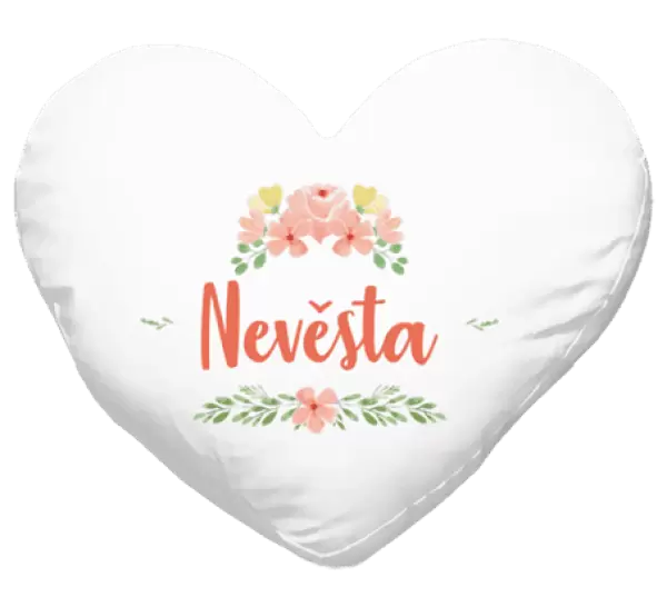 Polštář Nevěsta - oranžové květiny