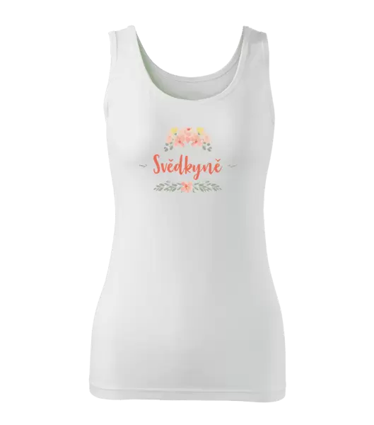 Dámské tílko Svědkyně - oranžové květiny