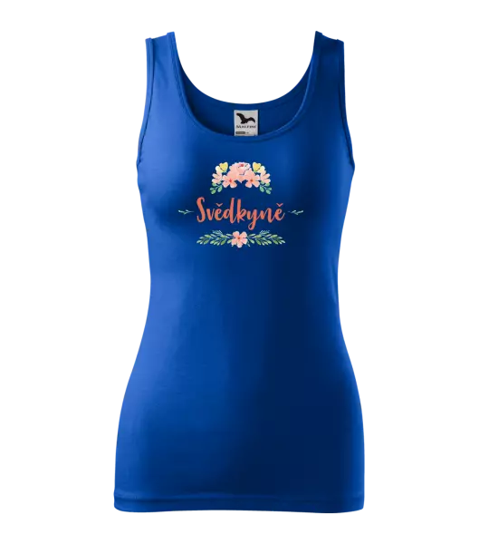 Dámské svatební tílko Svědkyně - oranžové květiny