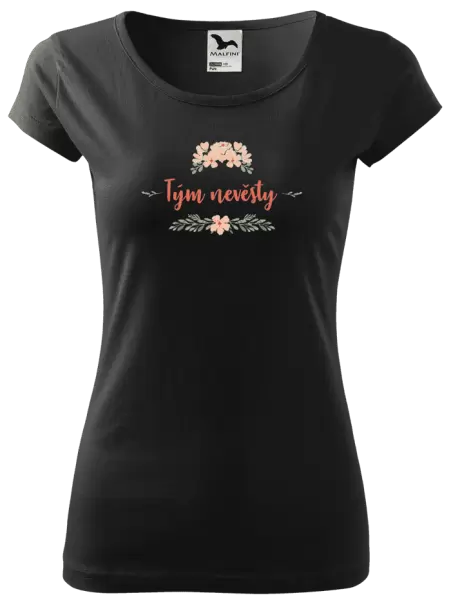 Dámské svatební tričko Tým nevěsty - oranžové květiny