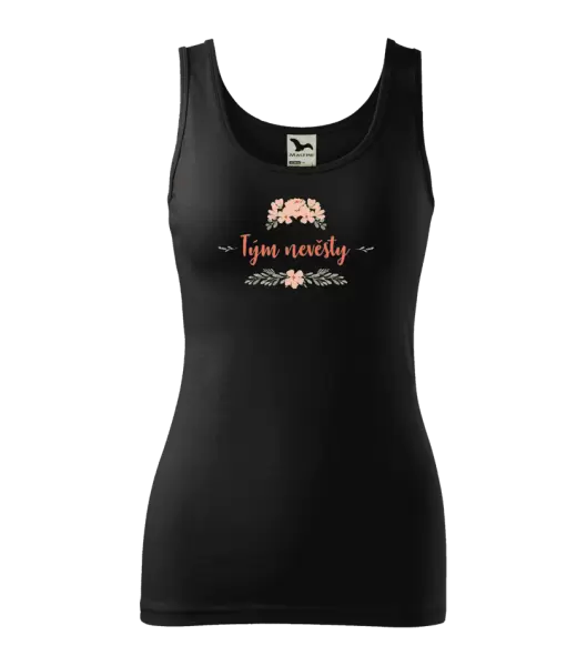 Dámské svatební tílko Tým nevěsty - oranžové květiny