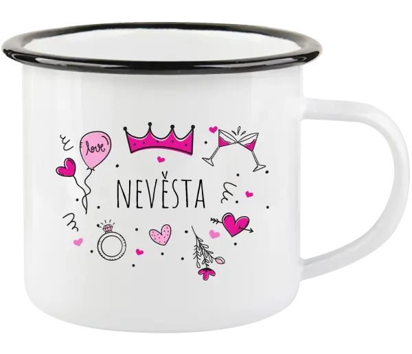 Plecháček Nevěsta - růžové ikonky