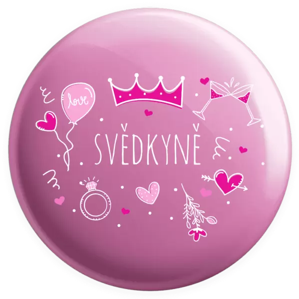 Placka Svědkyně - růžové ikonky