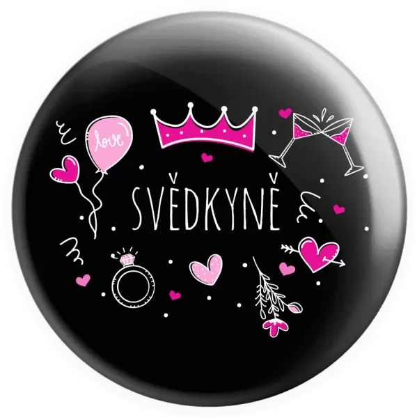 Placka Svědkyně - růžové ikonky