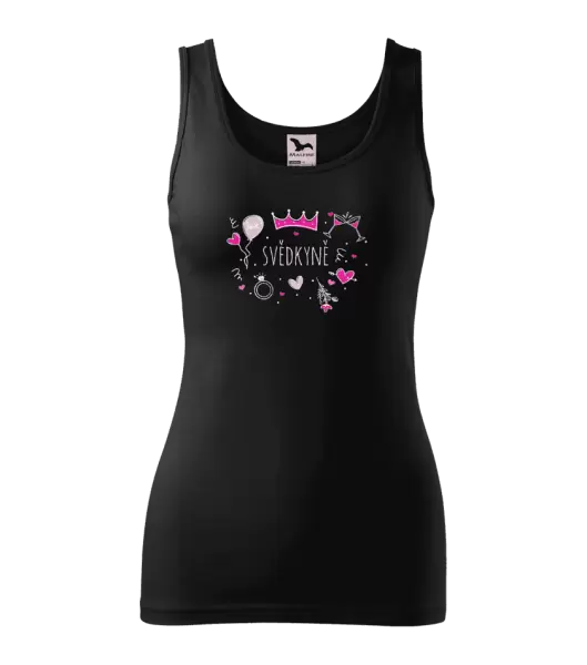 Dámské svatební tílko Svědkyně - růžové ikonky