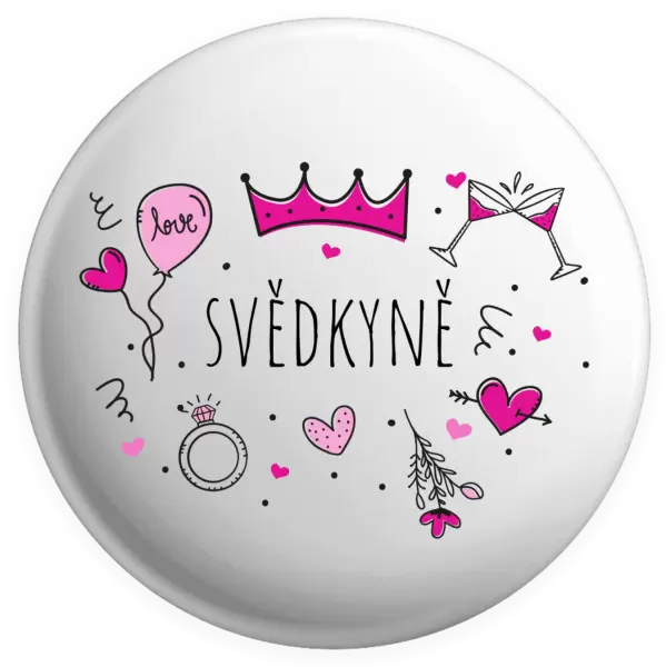 Placka Svědkyně - růžové ikonky