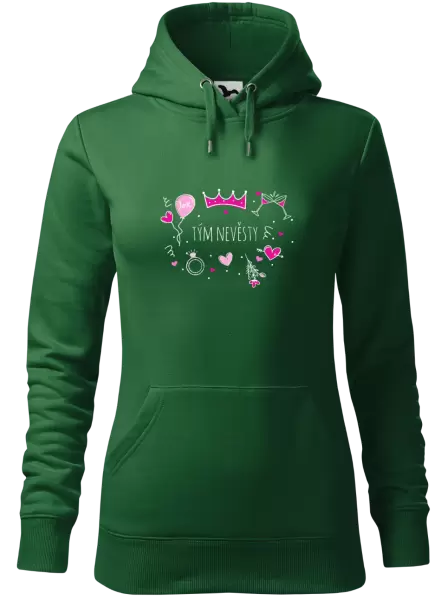 Dámská mikina Tým nevěsty - růžové ikonky