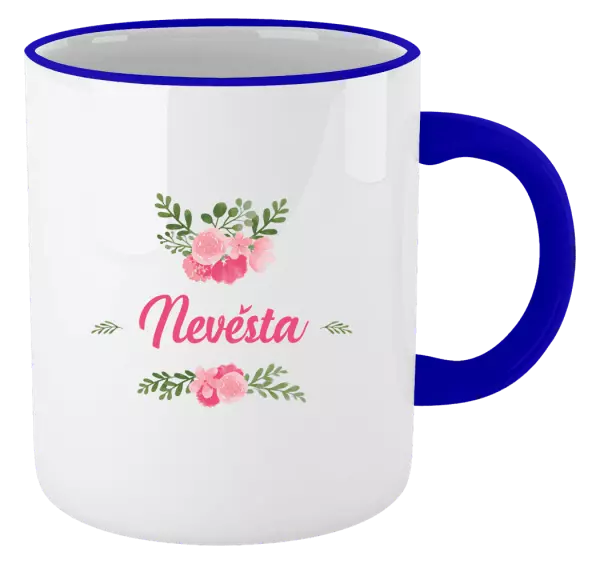 Hrnek Nevěsta - růžové květiny