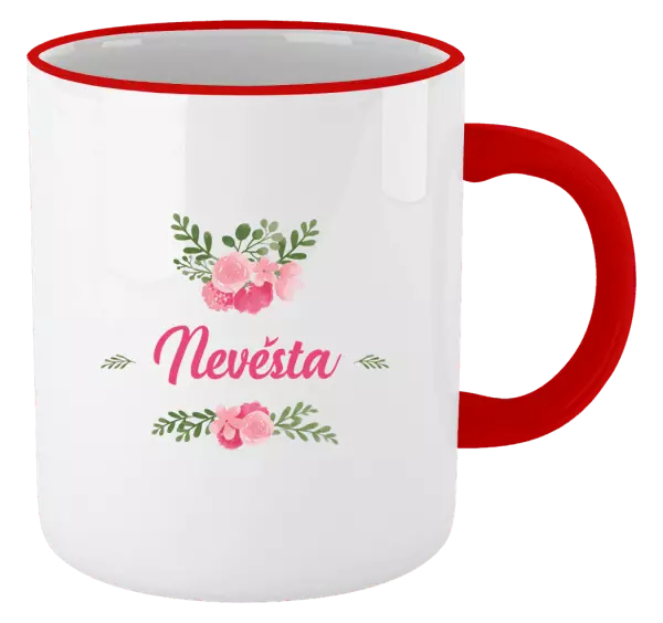 Hrnek Nevěsta - růžové květiny