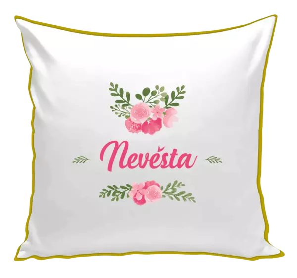 Polštář Nevěsta - růžové květiny