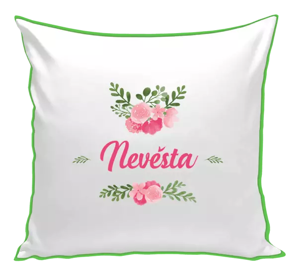 Polštář Nevěsta - růžové květiny