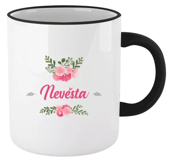 Hrnek Nevěsta - růžové květiny