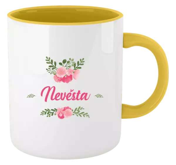 Hrnek Nevěsta - růžové květiny