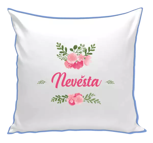 Polštář Nevěsta - růžové květiny