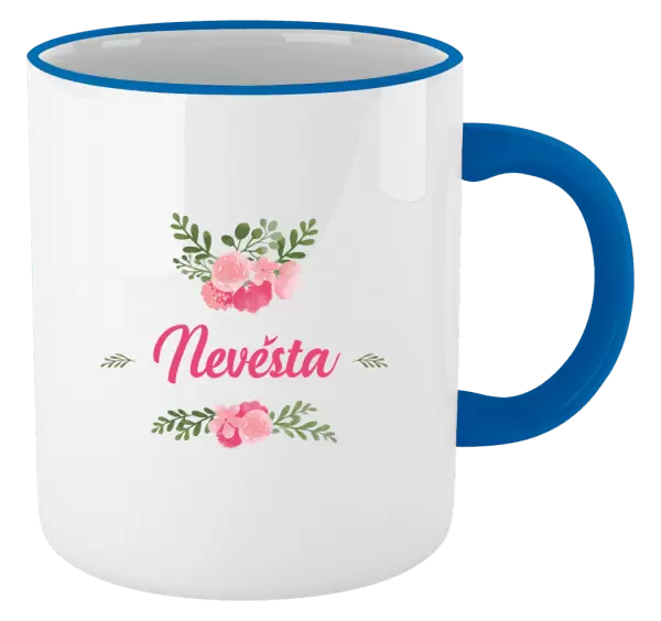 Hrnek Nevěsta - růžové květiny