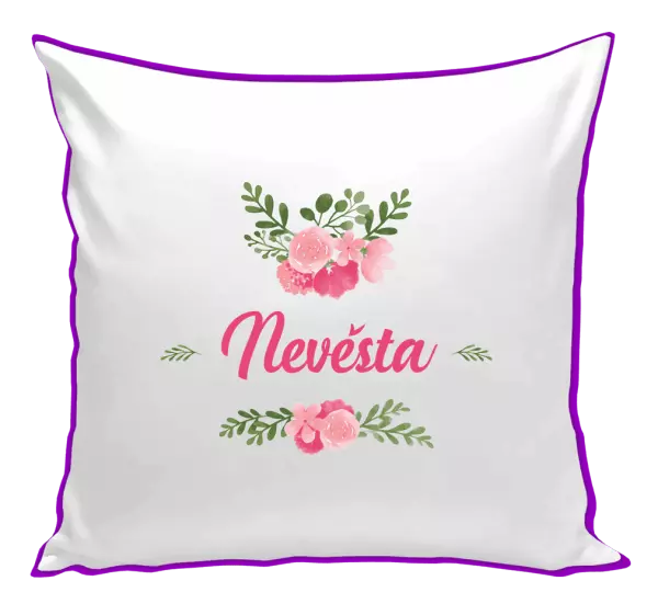 Polštář Nevěsta - růžové květiny
