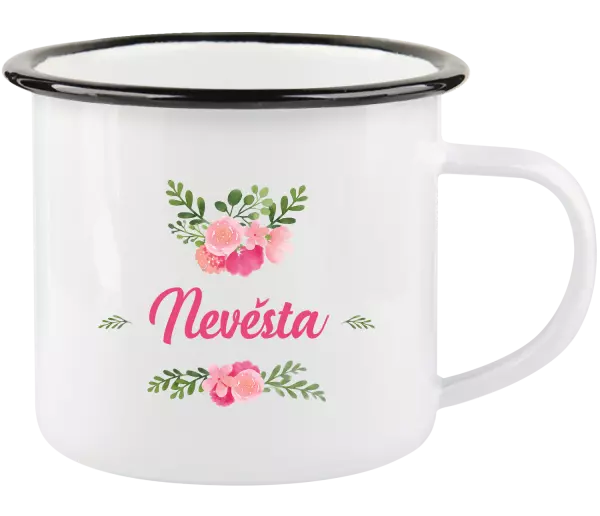 Plecháček Nevěsta - růžové květiny