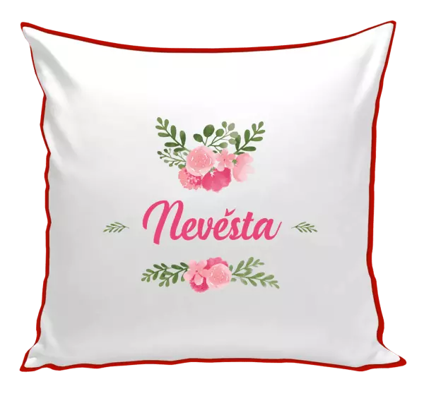 Polštář Nevěsta - růžové květiny