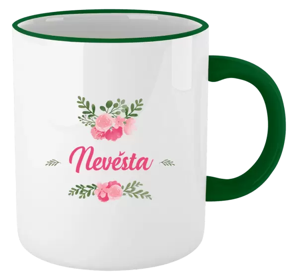 Hrnek Nevěsta - růžové květiny