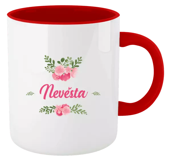 Hrnek Nevěsta - růžové květiny