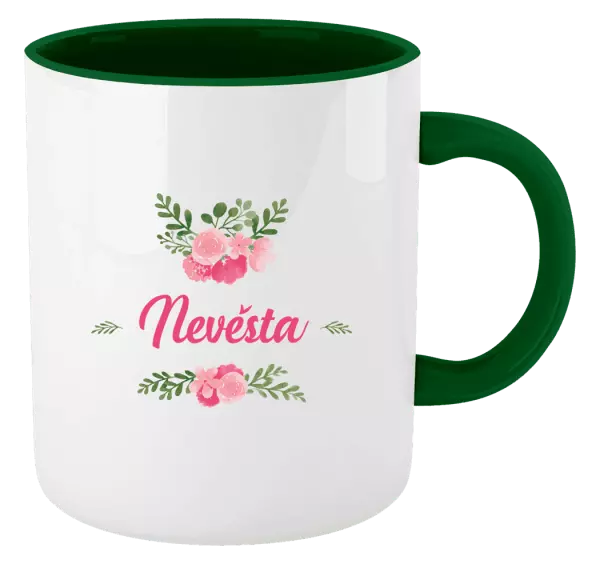 Hrnek Nevěsta - růžové květiny