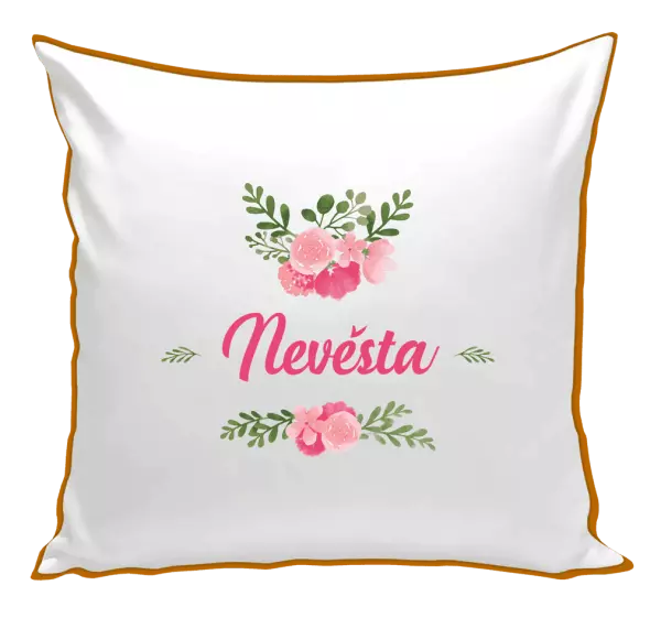 Polštář Nevěsta - růžové květiny