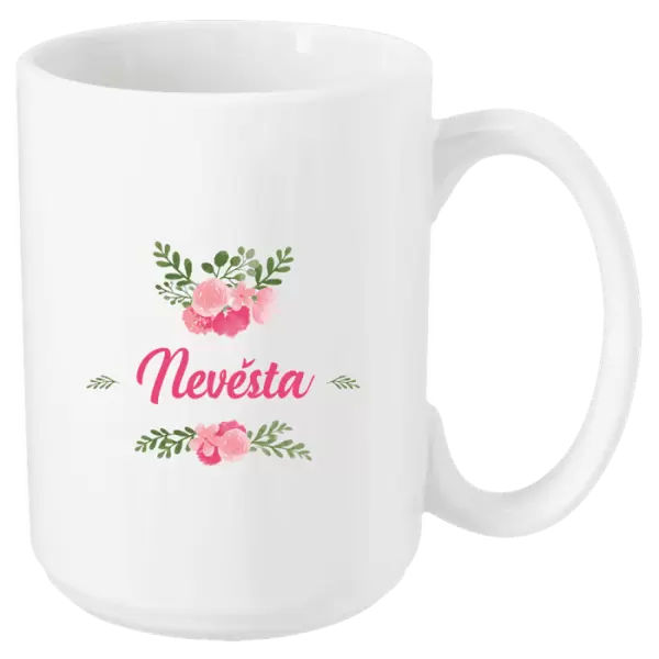 Hrnek Nevěsta - růžové květiny