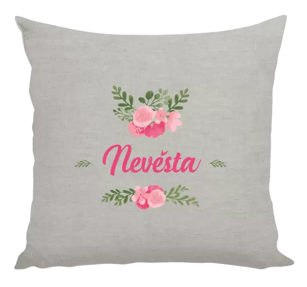 Polštář Nevěsta - růžové květiny