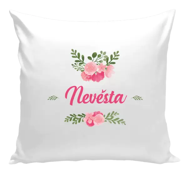 Polštář Nevěsta - růžové květiny