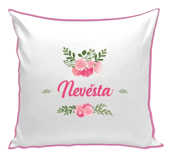 Polštář Nevěsta - růžové květiny