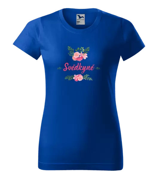 Dámské svatební tričko Svědkyně - růžové květiny